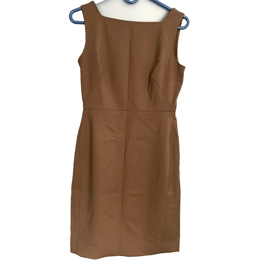 M.M. LAFLEUR Sheath Dress Women 2 Sleeveless Square Neck Midi Wool Blend Stretch